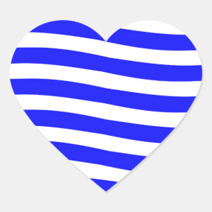 Sticker Cœur Vagues bleues et blanches