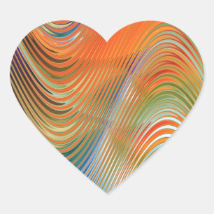 Sticker Cœur Vagues de couleur