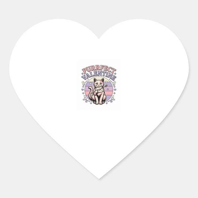Sticker Cœur Valentin chat parfait Amour de la Saint-Valentin V (Devant)