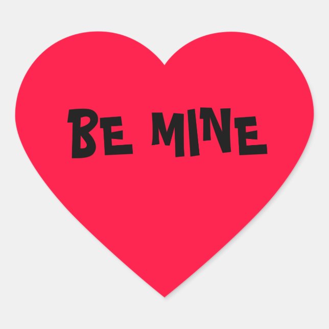 Sticker Cœur Valentine Be Mine (Devant)