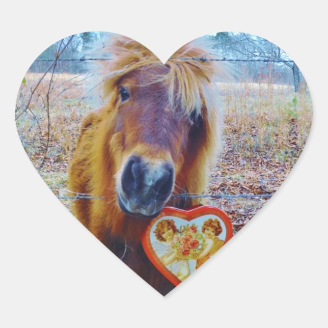 Sticker Cœur Valentine Heart Horse (Devant)
