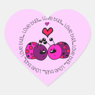 Sticker Cœur Valentine Love Bug