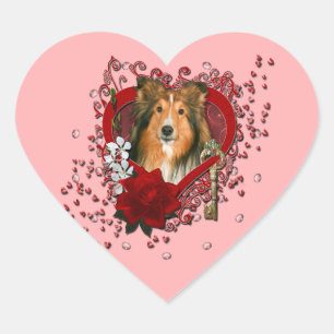 Sticker Cœur Valentines - Clé de mon coeur - Sheltie