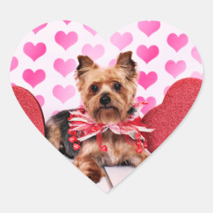 Sticker Cœur Valentines - Yorkie - Pixie