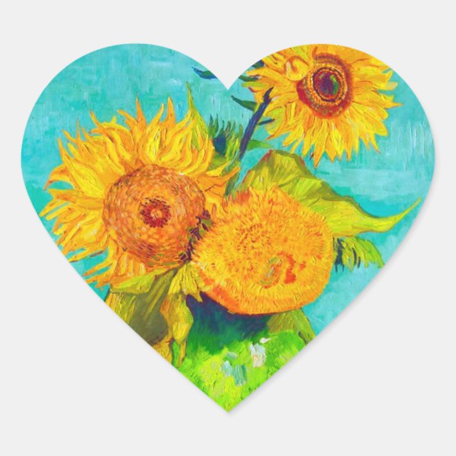 Sticker Cœur Van Gogh Sunflowers (Devant)