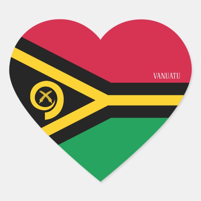 Sticker Cœur Vanuatu Drapeau Splendide patriotique (Devant)
