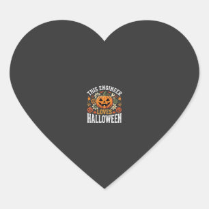Sticker Cœur Vecteur de citrouille d'ingénieur d'Halloween