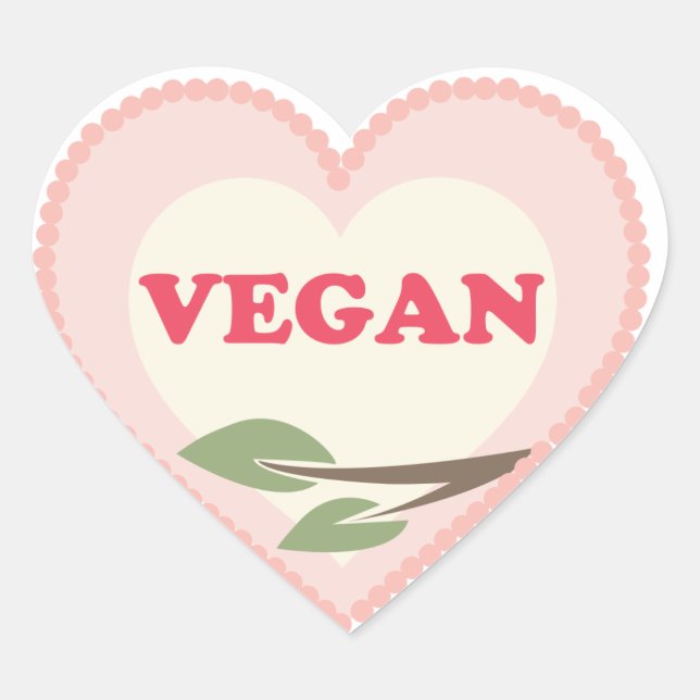 Sticker Cœur Vegan Heart (Devant)