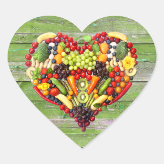 Sticker Cœur VEGAN LOVE - votre coeur vert bois