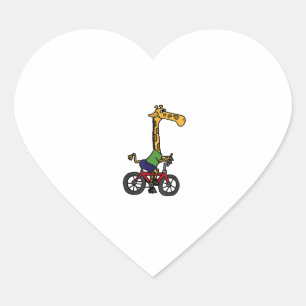 Sticker Cœur Vélo cool Giraffe équitation