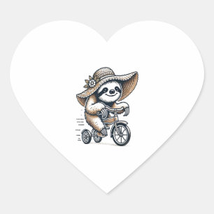 Sticker Cœur Vélo d'équitation Sloth