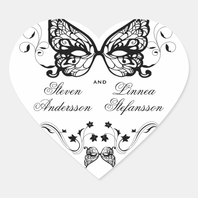 Sticker Cœur Venetia Carnivale Masque Victorian Ornate Flourdis (Devant)