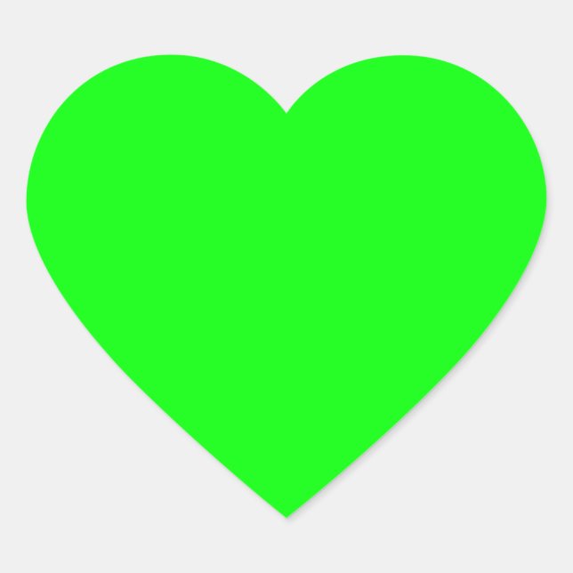 Sticker Cœur Vert Fluo Neon Couleur Personnaliser Ceci! (Devant)