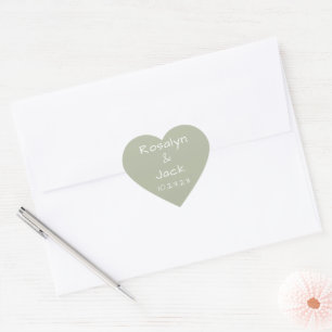 Sticker Cœur Vert poussiéreux minimaliste moderne