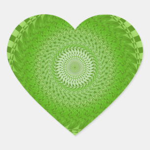 Sticker Cœur Vert Sun Mandala