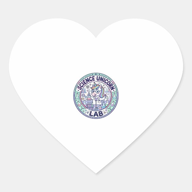 Sticker Cœur Vêtements d'application PRÊT Unicorn Science Unico (Devant)