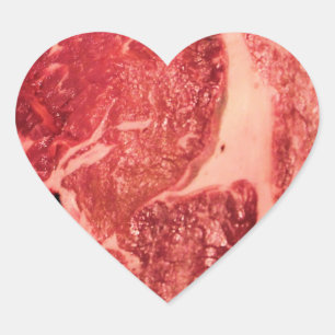 Sticker Cœur Viande Rouge Crue de Qualité Supérieure   Photo Ma