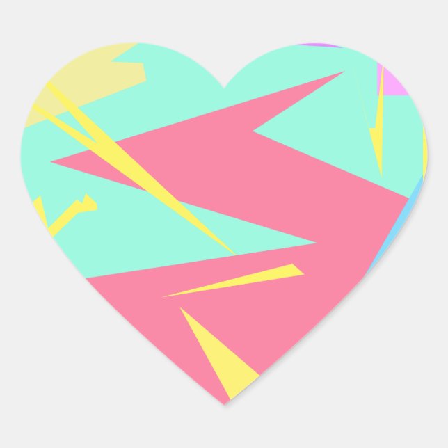 Sticker Cœur Vibes positives couleurs pastel Abstrait (Devant)