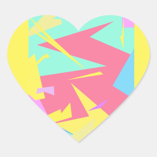 Sticker Cœur Vibes positives couleurs pastel Abstrait (Devant)