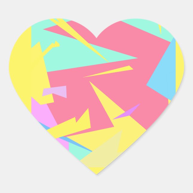 Sticker Cœur Vibes positives couleurs pastel Abstrait (Devant)