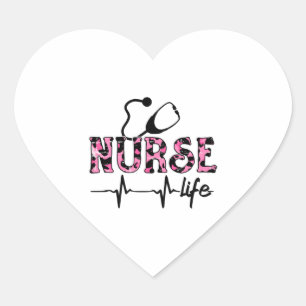 Sticker Cœur Vie infirmière - Vivre cette vie infirmière