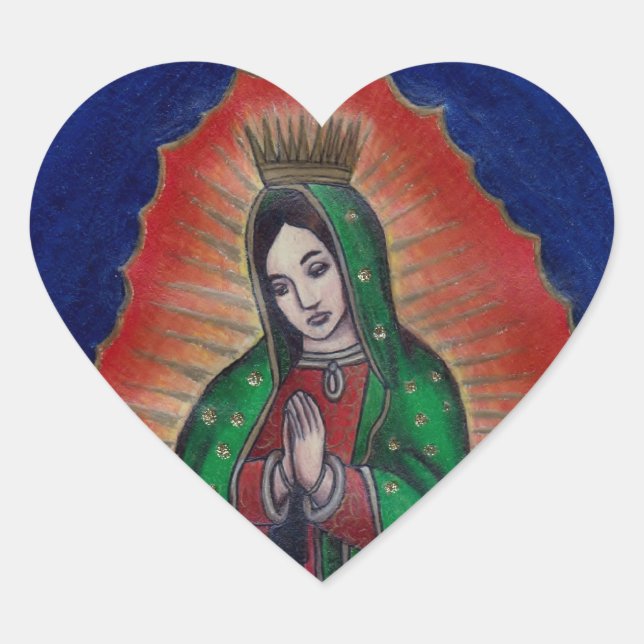 Sticker Cœur Vierge de Guadalupe (Devant)