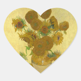 Sticker Cœur Vincent Van Gogh 15 Peinture de tournesols