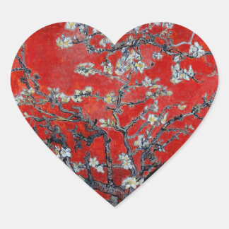Sticker Cœur Vincent van Gogh Branches avec Fleur d'amandes
