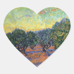 Sticker Cœur Vincent Van Gogh Olive Grove Impressionnisme Art