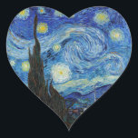 Sticker Cœur Vincent Van Gogh Starry Nuit Vintage Art<br><div class="desc">Vincent Van Gogh Starry Nuit Vintage Beaux-Arts Sticker Coeur</div>