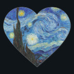 Sticker Cœur Vincent Van Gogh Starry Nuit Vintage Art<br><div class="desc">Vincent Van Gogh Starry Nuit Vintage Beaux-Arts Sticker Coeur</div>