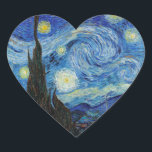 Sticker Cœur Vincent Van Gogh Starry Nuit Vintage Art<br><div class="desc">Vincent Van Gogh Starry Nuit Vintage Beaux-Arts Sticker Coeur</div>