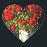 Sticker Cœur Vincent Van Gogh Vase Avec Des Poppies Rouges Art<br><div class="desc">Vase Vincent Van Gogh avec des pavots rouges Vase d'art Vintage floral avec des pavots rouges est une peinture à vie morte réalisée par Vincent van Gogh à Paris en 1886. Vincent Willem van Gogh est un peintre post-impressionniste dont l'oeuvre a eu une influence considérable sur l'art du 20ème siècle....</div>