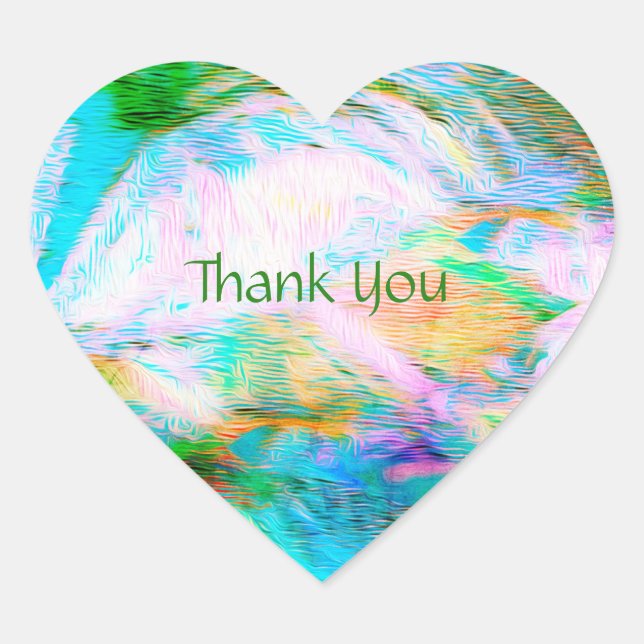 Sticker Cœur Vintage Abstract Fantasy – Enchanted Floral Thanks (Devant)