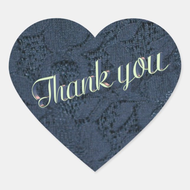 Sticker Cœur Vintage Blue Lace Merci (Devant)