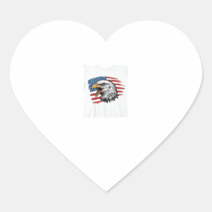 Sticker Cœur Vintage Eagle Drapeau Patriote Vector Design de T-