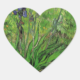 Sticker Cœur Vintage, Iris par Vincent van Gogh
