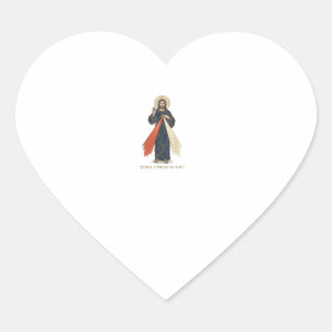 Sticker Cœur Vintage Jésus Je me fie à Toi Religieux Vector Des