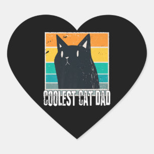 Sticker Cœur Vintage Mens Le Chat Le Plus Coolle Papa Funny C