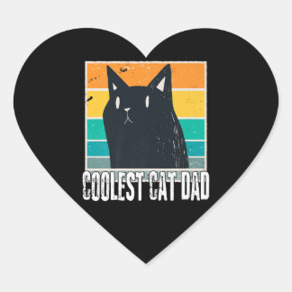 Sticker Cœur Vintage Mens Le Chat Le Plus Coolle Papa | Funny C