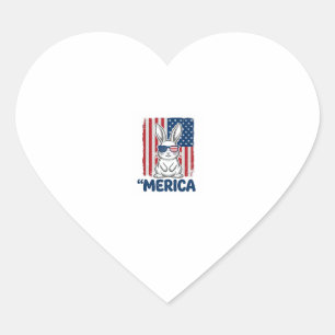Sticker Cœur Vintage Merica Design de T-shirt de Lapin Patrioti