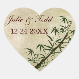 Sticker Cœur Vintage Oriental Bamboo 1