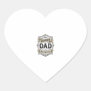 Sticker Cœur Vintage Super Papa Badge Conception de T-Shirt_1