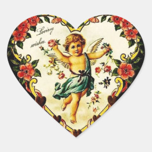 Sticker Cœur Vintage Valentine Heart
