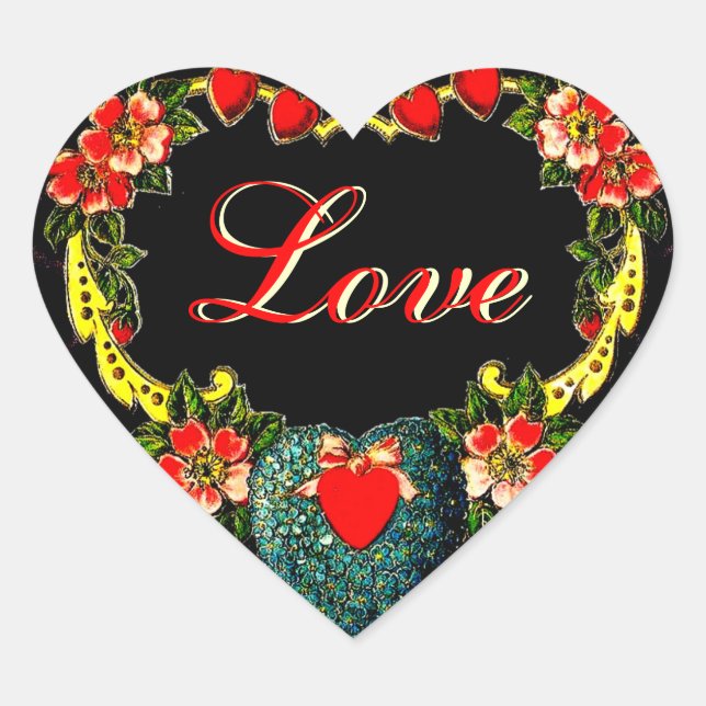 Sticker Cœur Vintage Valentine Heart (Devant)