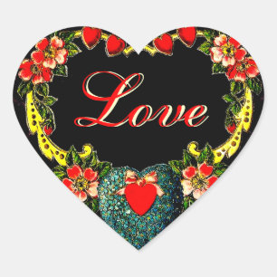 Sticker Cœur Vintage Valentine Heart