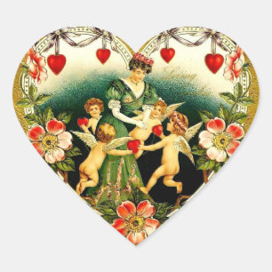 Sticker Cœur Vintage Valentine Heart