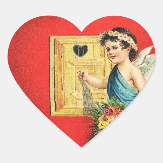 Sticker Cœur Vintage Valentine Heart (Devant)