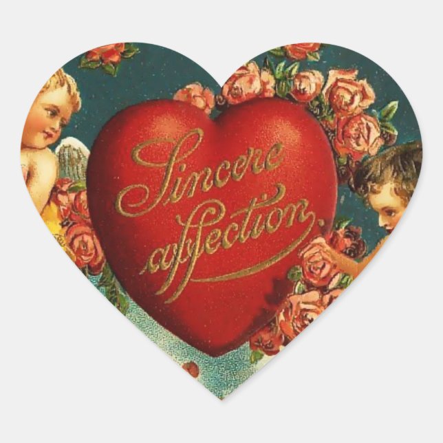 Sticker Cœur Vintage Valentine Heart (Devant)