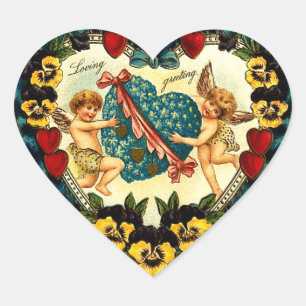Sticker Cœur Vintage Valentine Heart